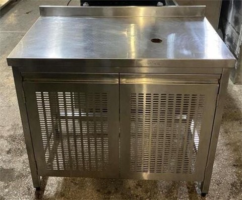 Τραπέζι Εργασίας Inox 100x60x87Cm 2 Ανοιγόμενες Πόρτες Μεταχειρισμένο